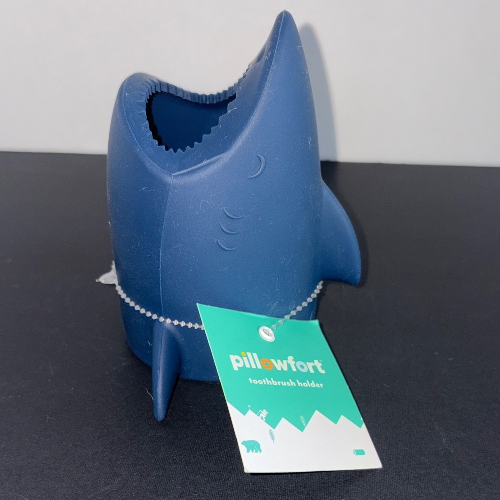 Pillowfort Navy Shark Toothbrush Holder Silicone 2021